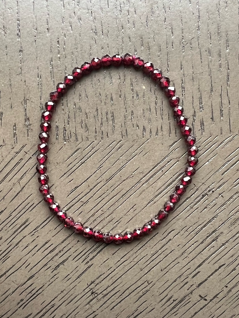 HQ Faceted garnet bracelet 4mm SIZE 7’